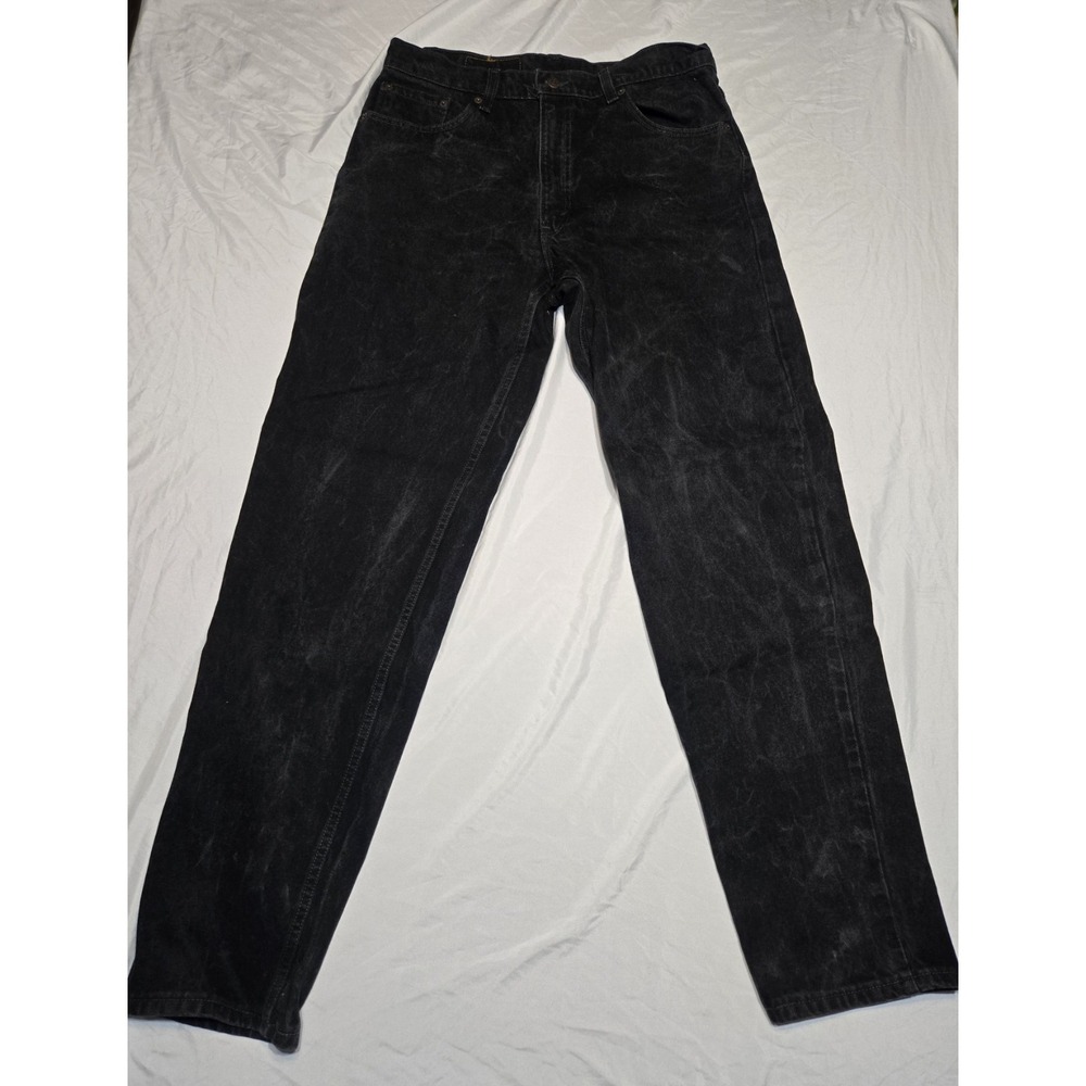 Vtg USA Made Levi's 550‎ Black Relaxed Fit Tapered Jeans 35x34 Red Tab 550-0260